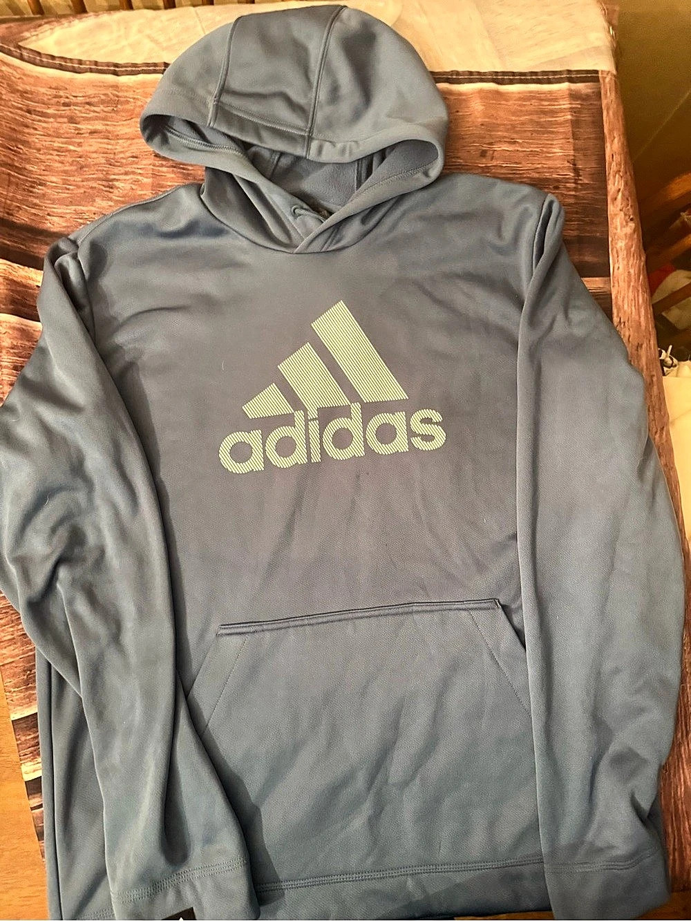 adidas Essentials Big Logo Hoodie Men's Gray Hoodie Large